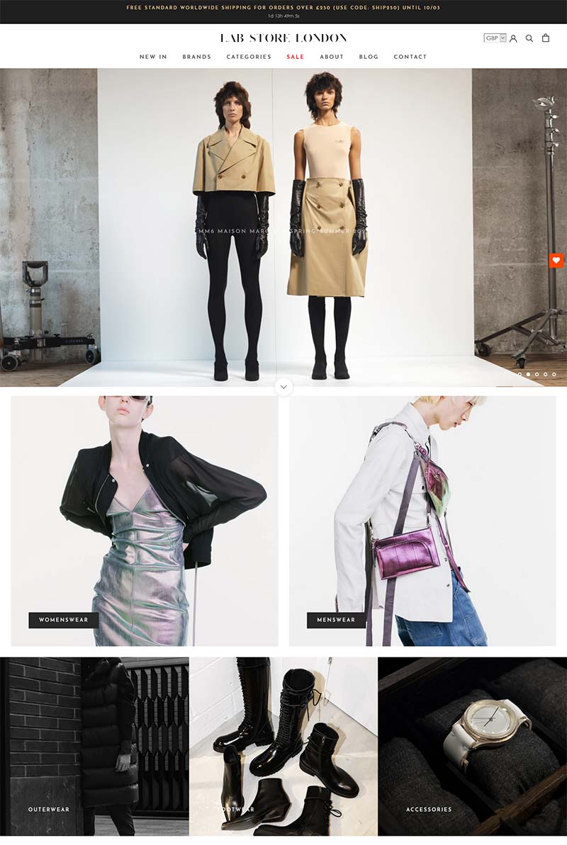 Lab Store London 英国时尚潮流服饰品牌网站