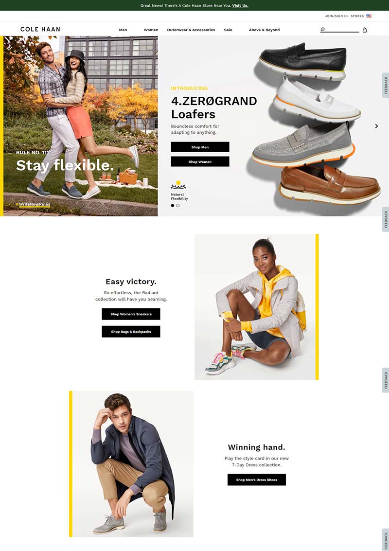 Cole Haan 美国时尚服饰品牌网站