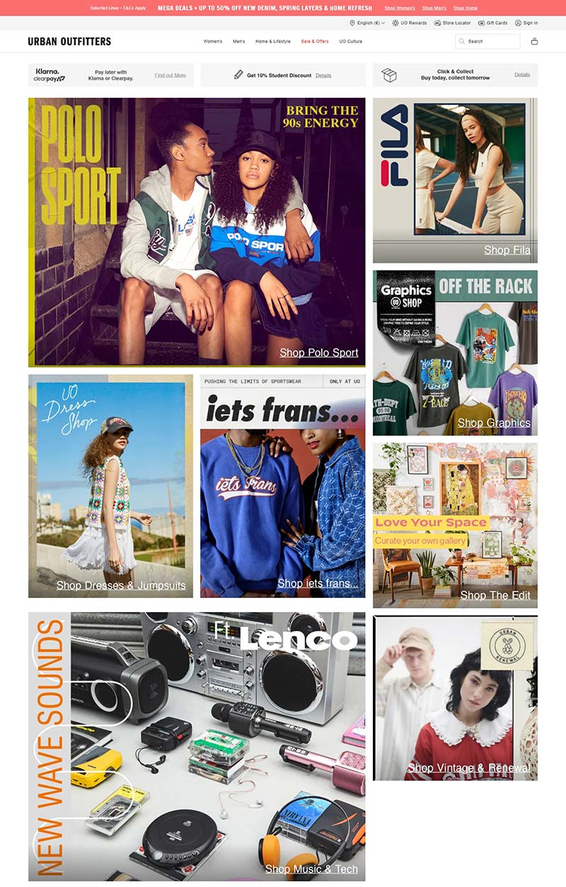 Urban Outfitters UK 美国居家服饰品牌英国官网