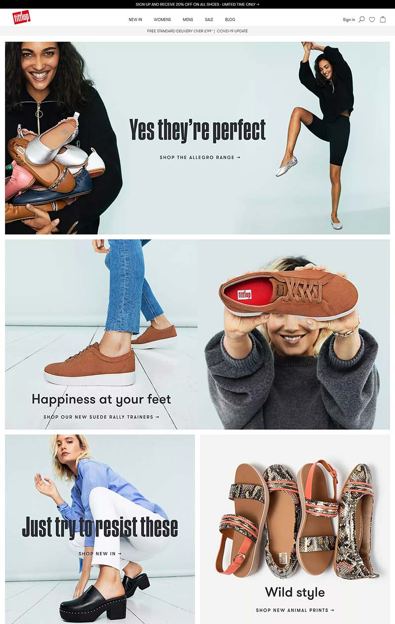 Fitflop UK 英国时尚塑身鞋品牌网站