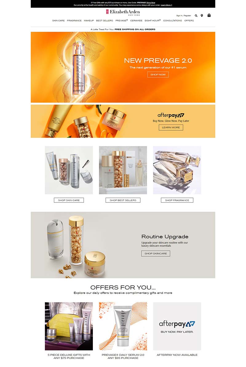 Elizabeth Arden 伊丽莎白·雅顿-美国美容护肤品牌网站