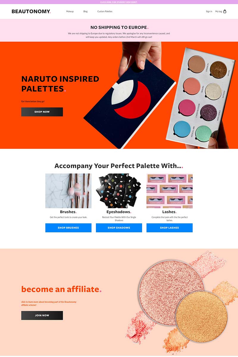 Beautonomy 英国彩妆品牌购物网站