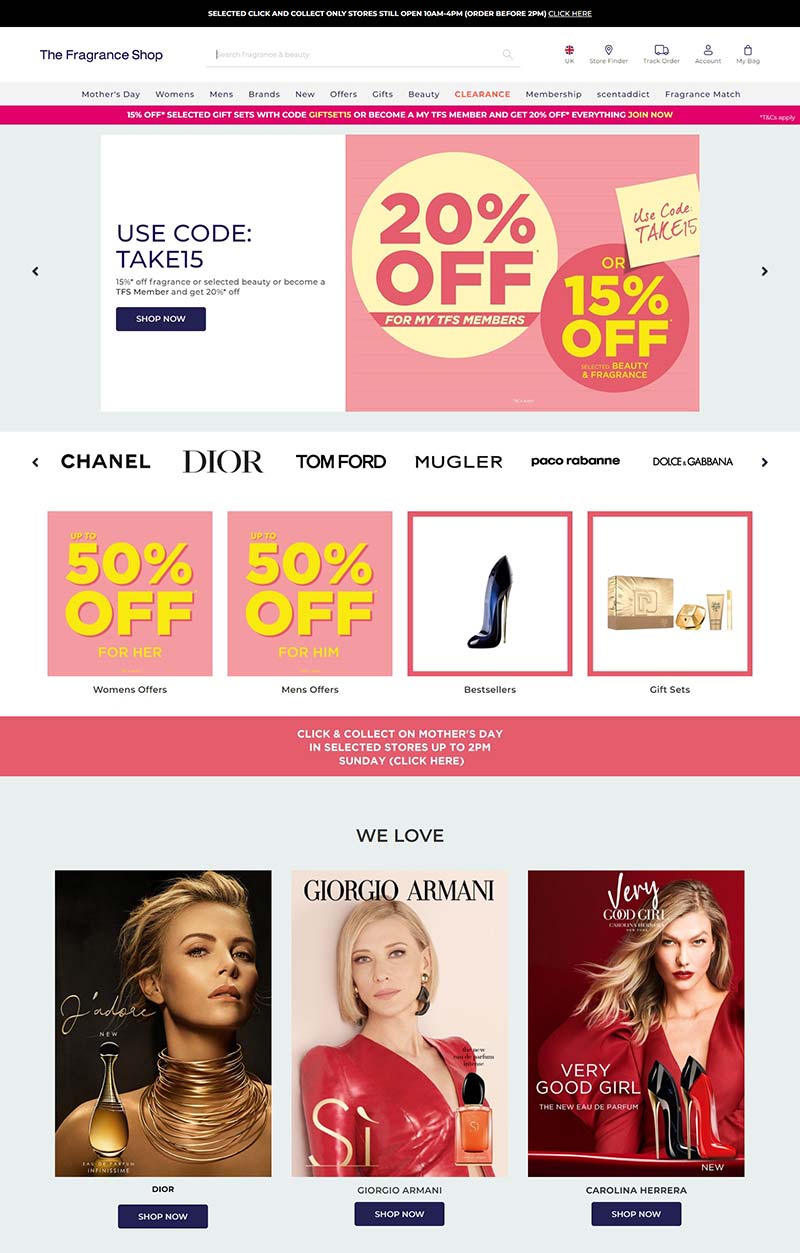 The Fragrance Shop 英国品牌香水购物网站