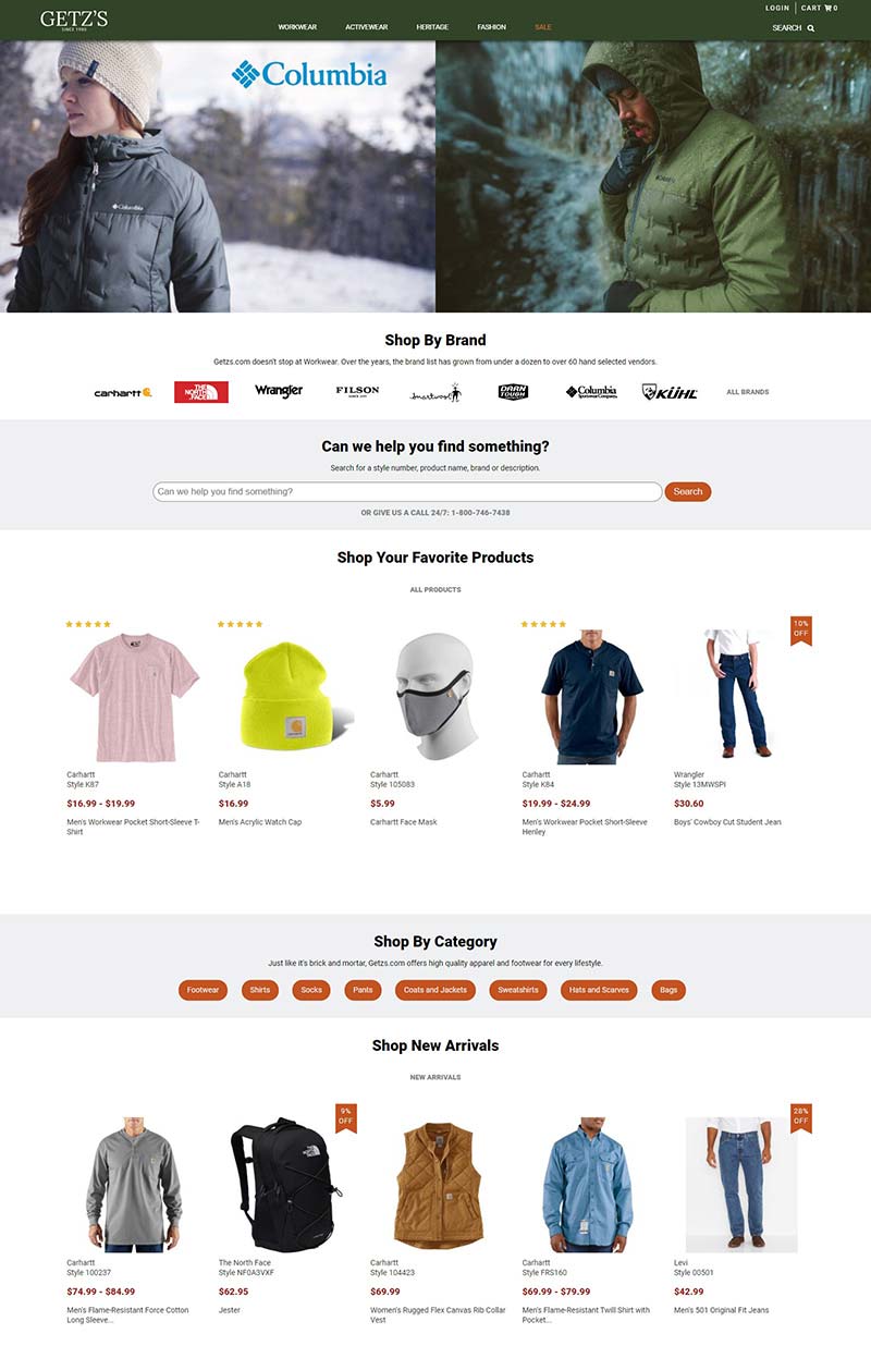 Getzs 美国户外用品购物网站