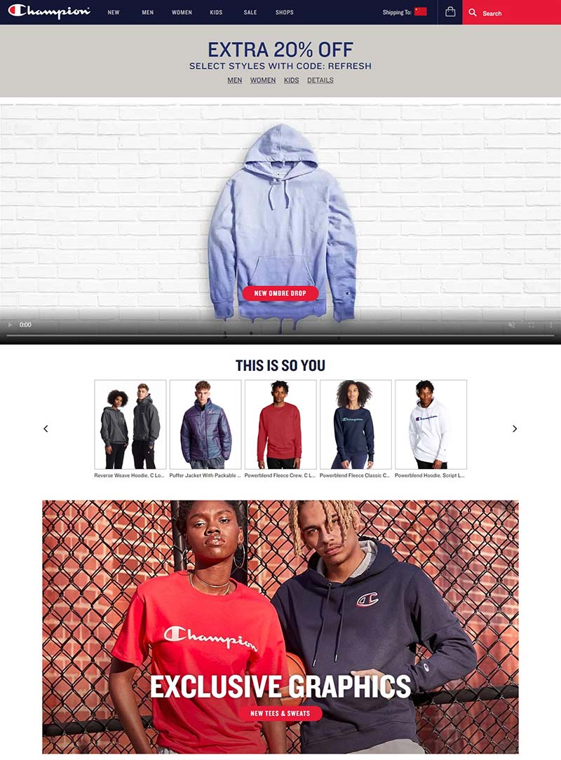 Champion 冠军-美国运动服饰品牌购物网站