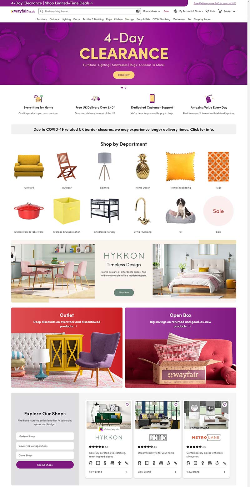 Wayfair UK 美国家具家庭用品英国官网