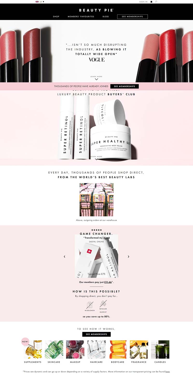 Beauty Pie UK 美国实验室护肤品英国官网
