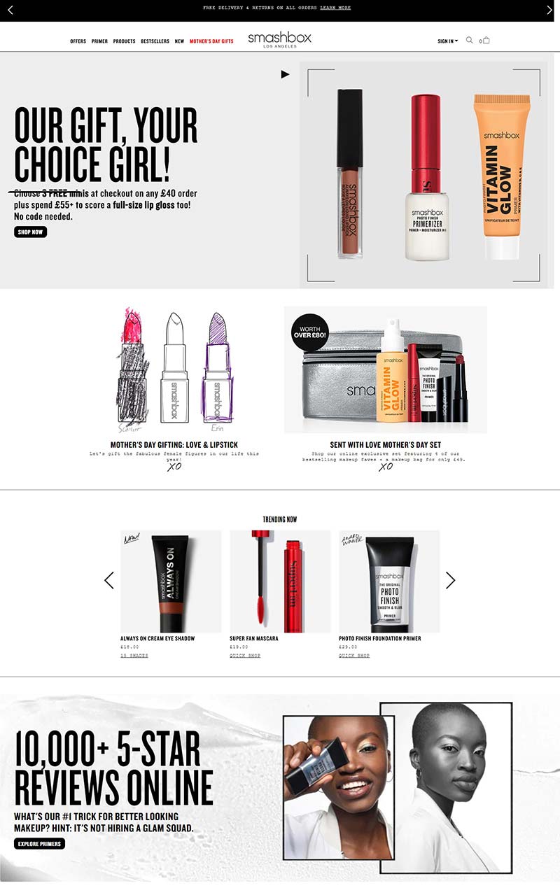 Smashbox UK 美国知名彩妆品牌英国网站