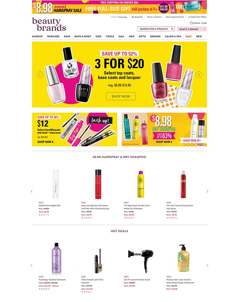 Beauty Brands 美国时尚美容品牌购物网站