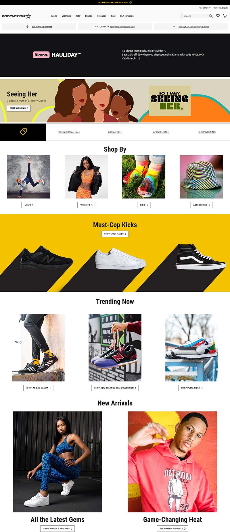 Footaction 美国运动服饰品牌网站