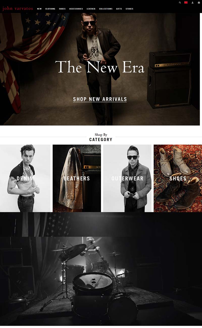 John Varvatos 美国知名男装品牌购物网站