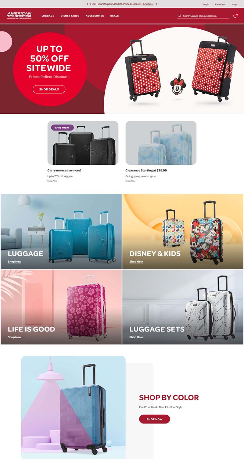 American Tourister 美旅-美国品牌箱包购物网站