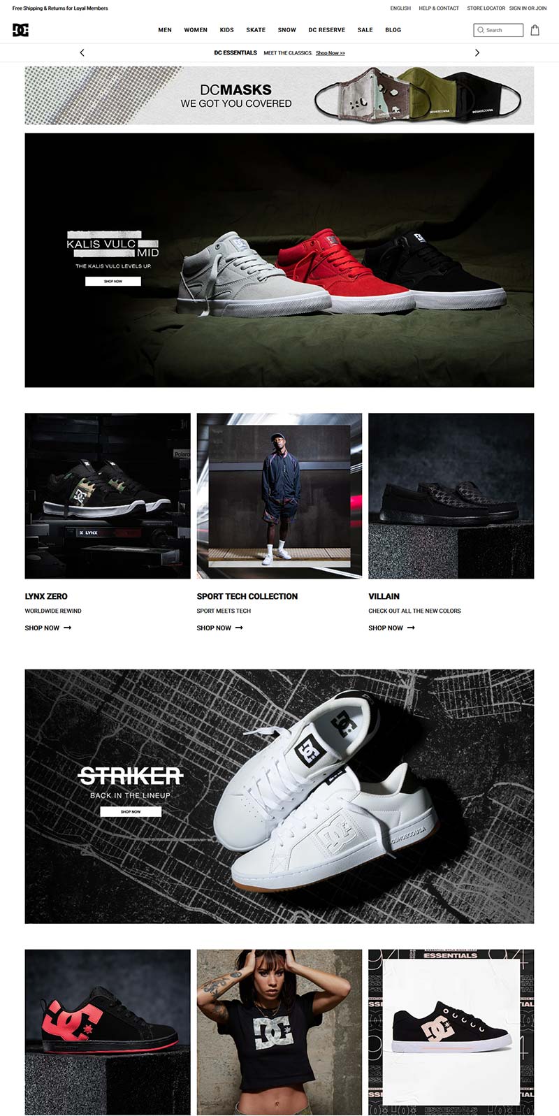 DC Shoes 美国知名滑板鞋品牌网站