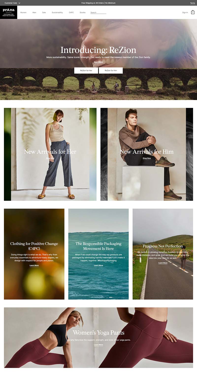prAna US 美国户外服饰品牌网站