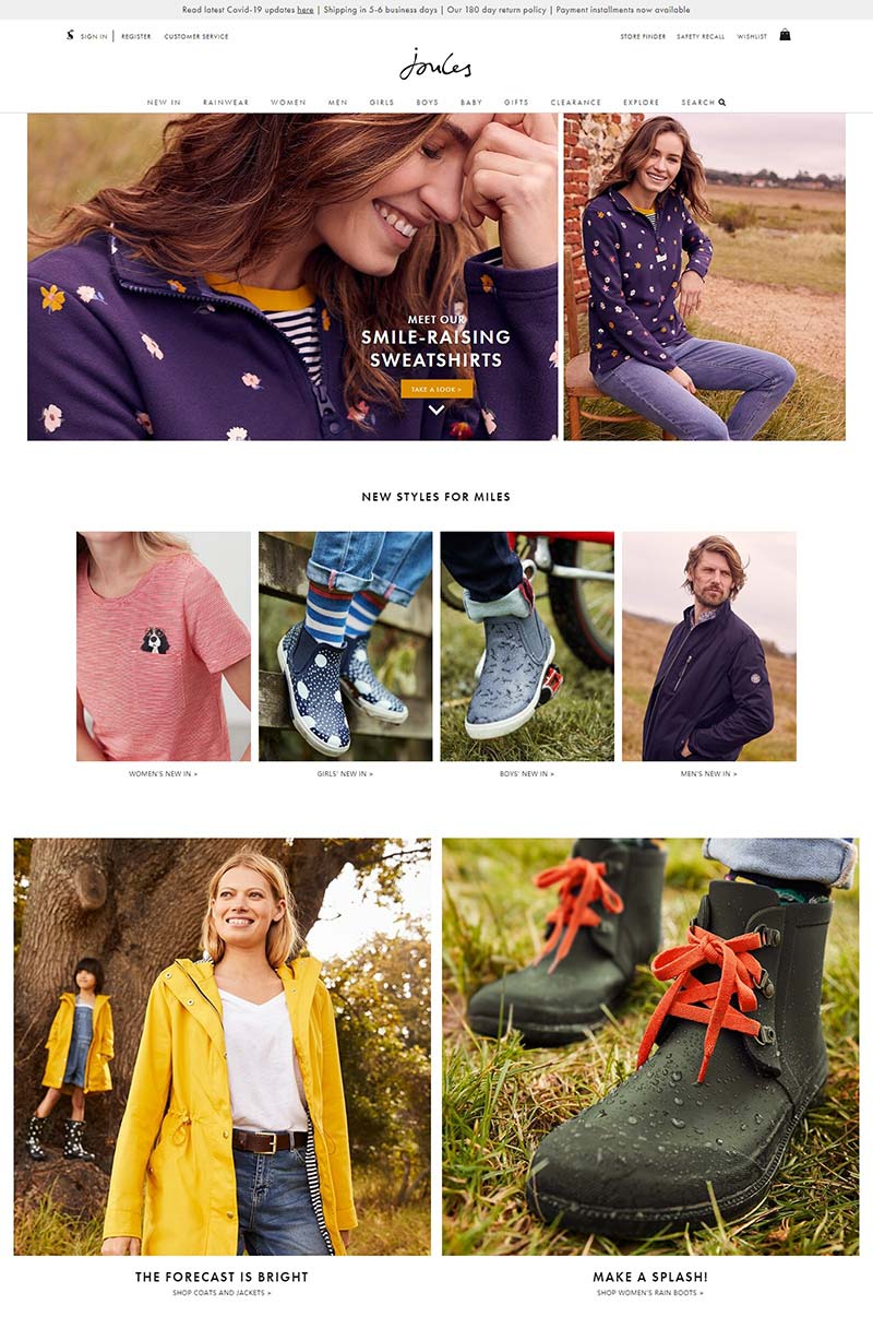 Joules US 英国田园风平价服饰品牌美国官网