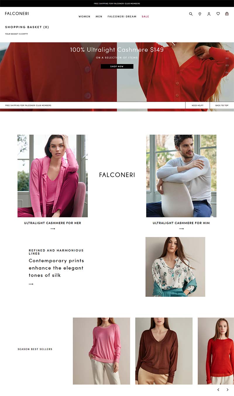Falconeri US 意大利针织服饰品牌网站