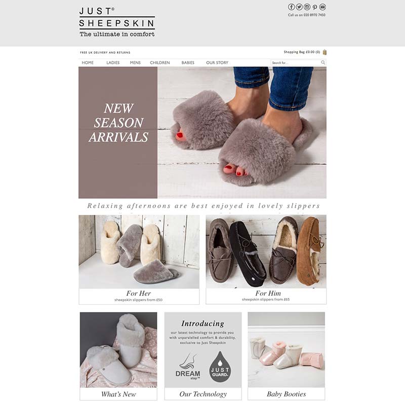Just Sheepskin 英国羊皮鞋品牌购物网站