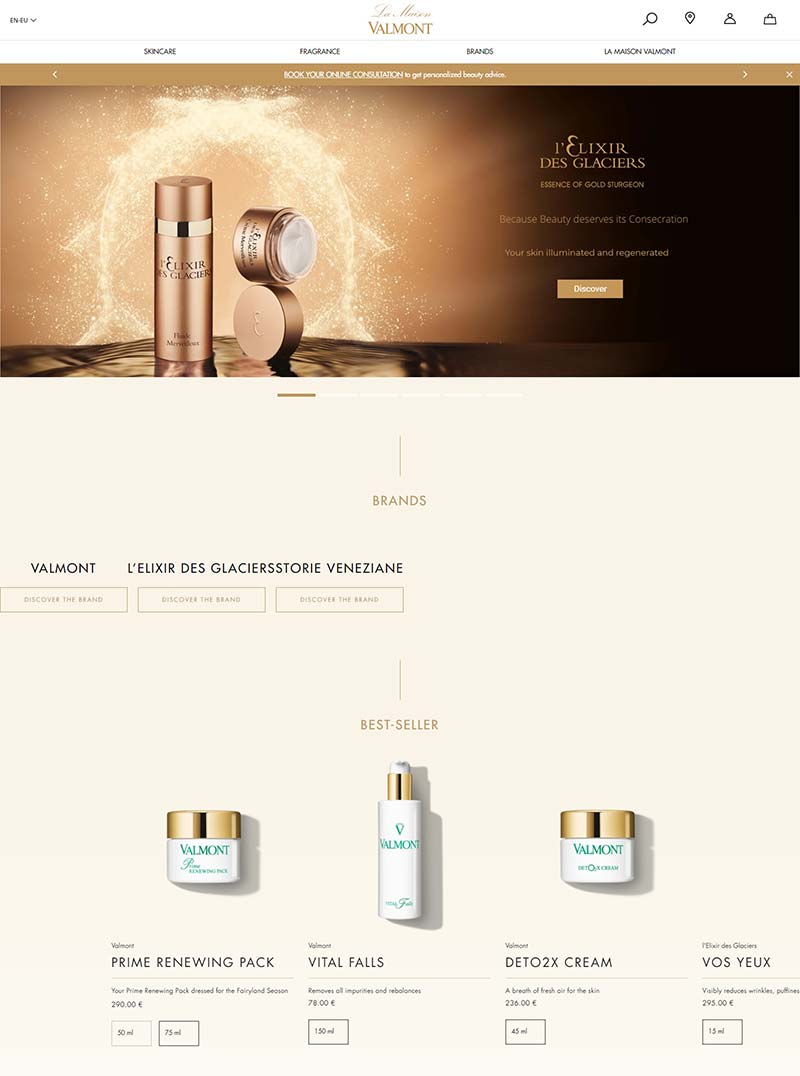 La Maison Valmont 法儿曼-瑞士抗衰老护肤品牌网站