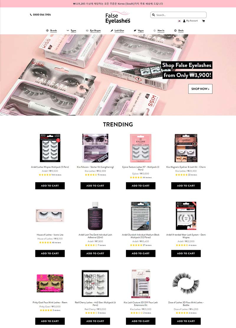 FalseEyelashes 英国睫毛美妆品牌购物网站