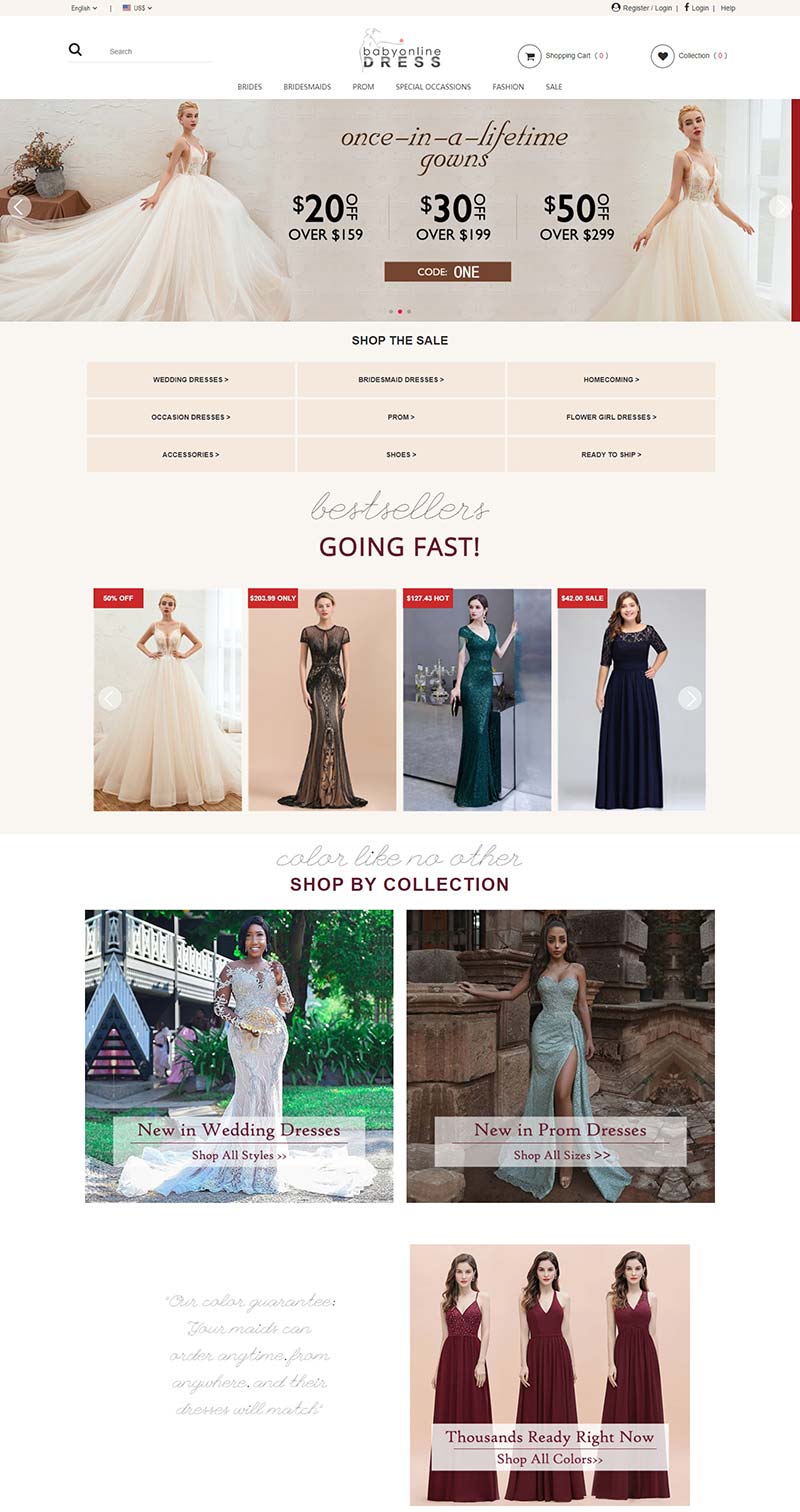 Babyonlinewholesale 美国婚纱礼服购物网站