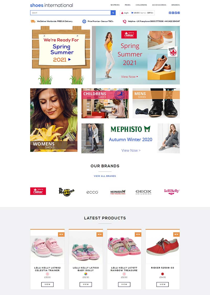 Shoes International 英国品牌鞋履购物网站