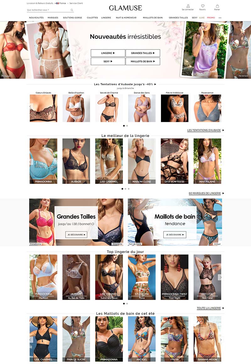 Glamuse 法国女性内衣品牌购物网站