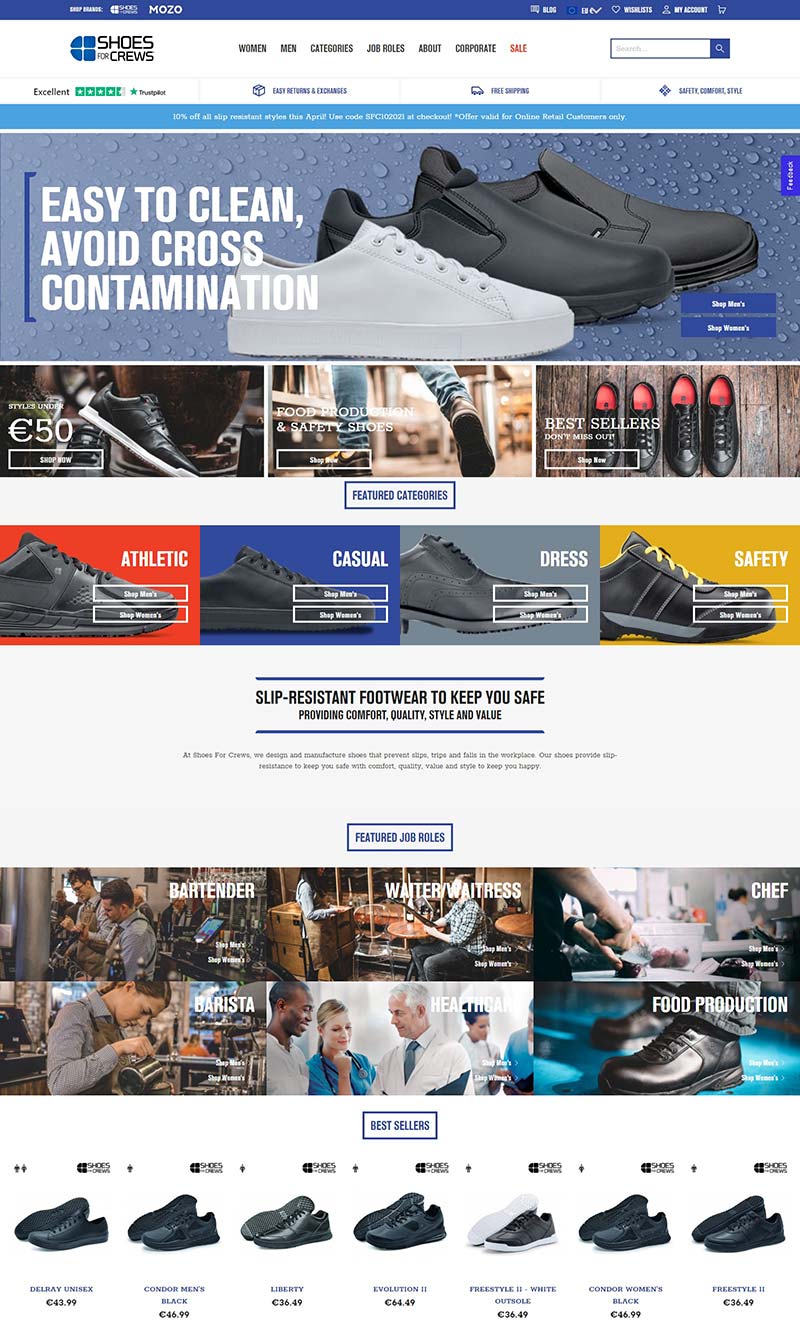 Shoes For Crews 美国防滑鞋品牌购物网站