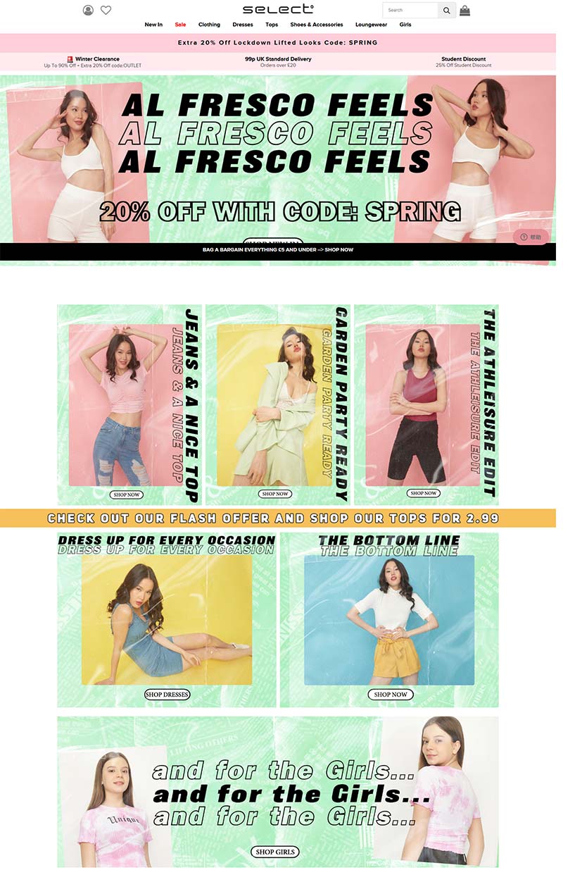 Select Fashion 英国时尚女装品牌购物网站