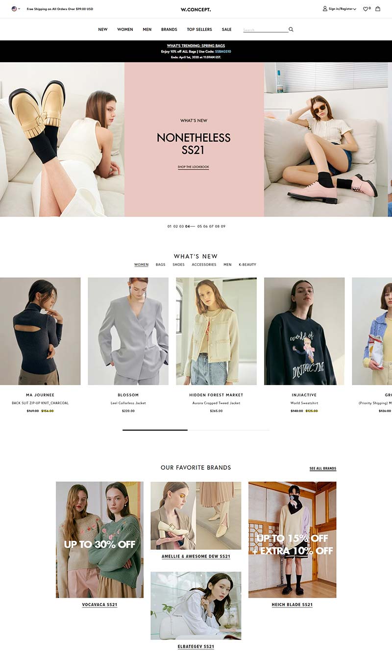 W Concept US 美国时尚设计服饰品牌网站