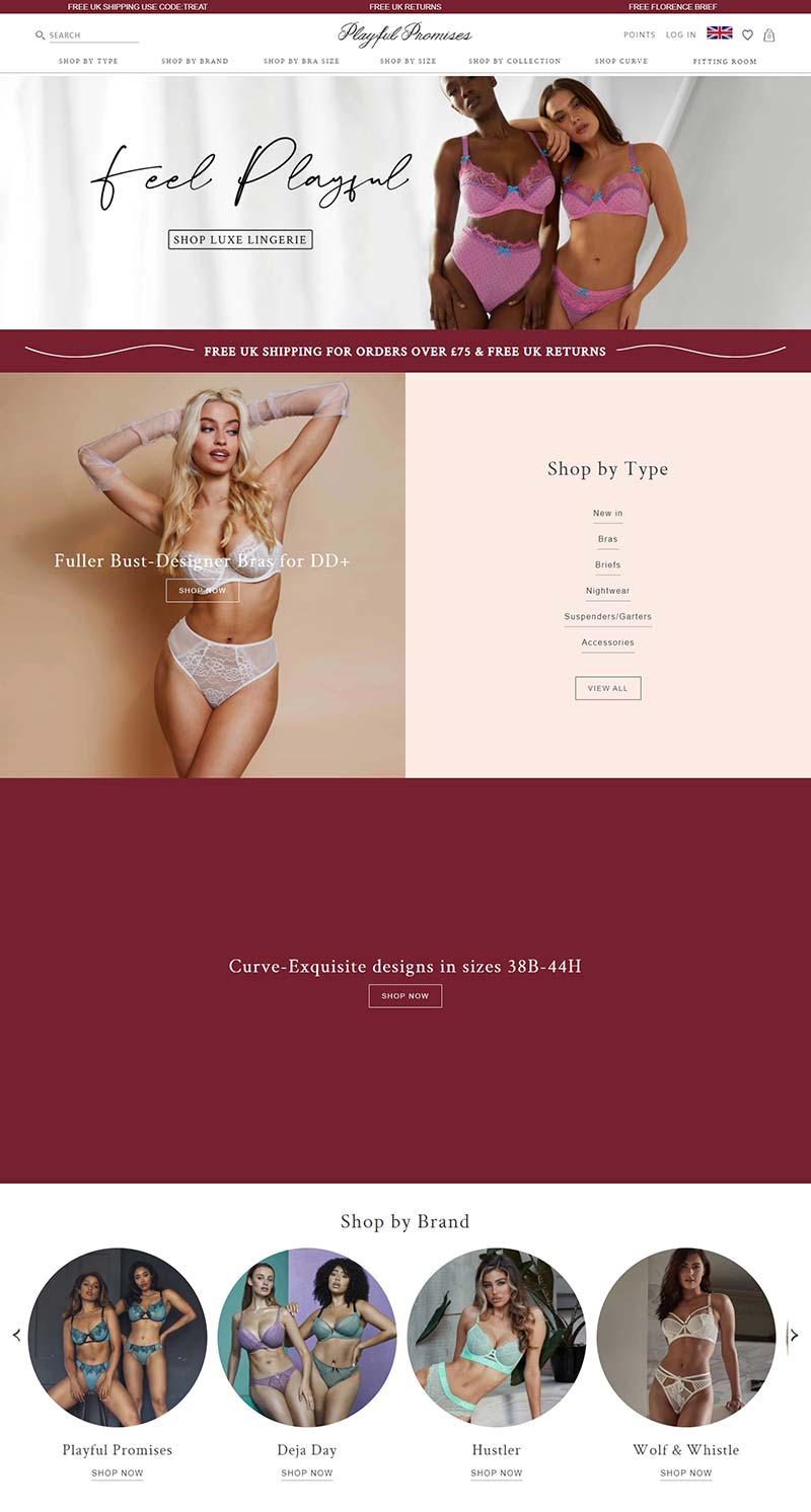 Playful Promises 英国内衣品牌购物网站
