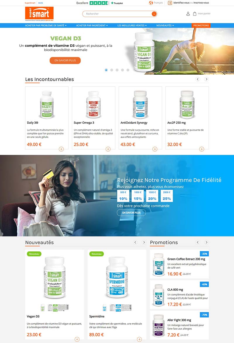 Supersmart 法国食品补充剂品牌网站