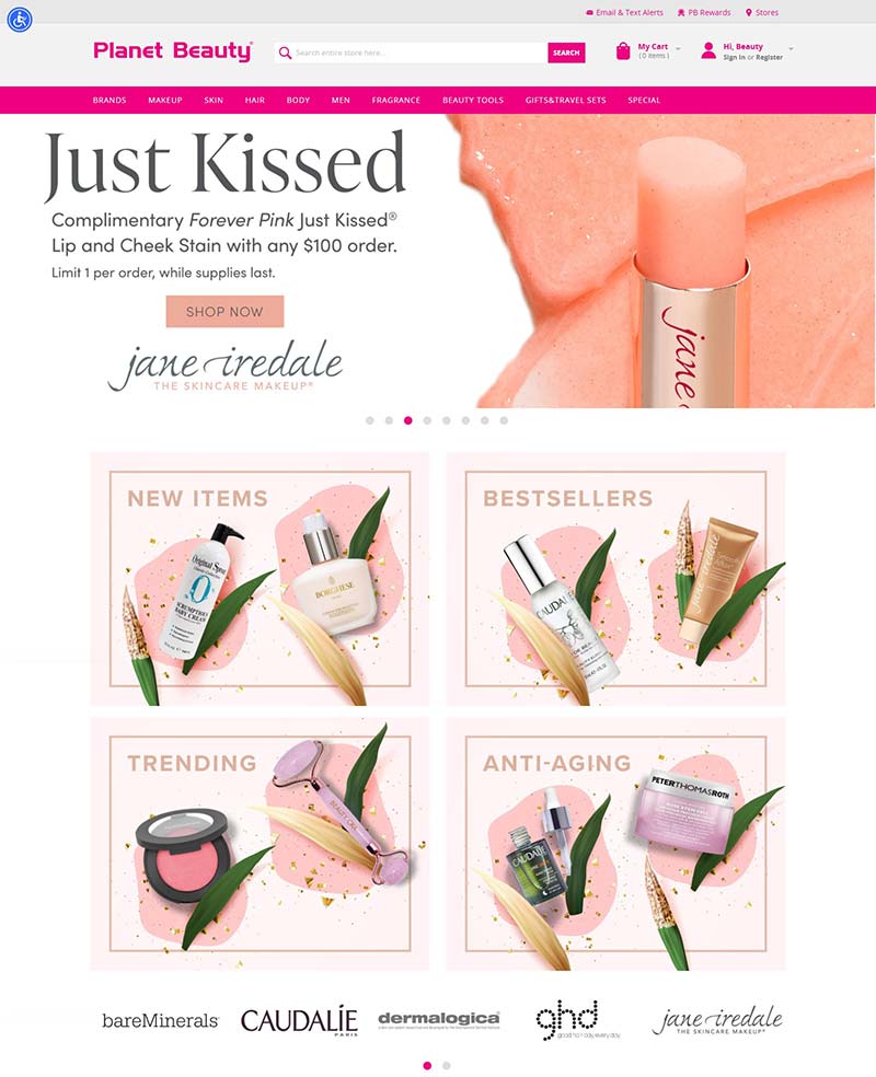 Planet Beauty 美国高档化妆品购物网站