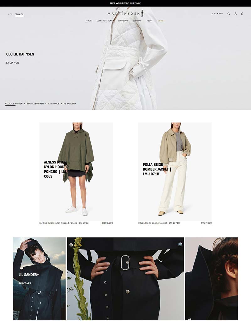 Mackintosh 英国防水外套品牌购物网站