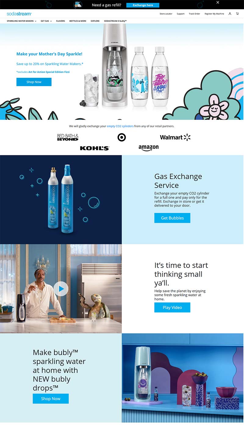 SodaStream 美国气泡水机品牌网站
