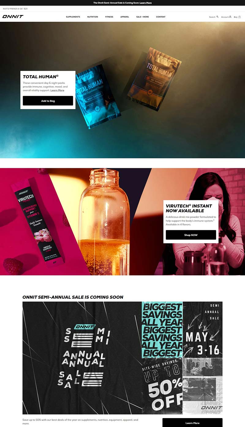 ONNIT 美国运动营养品牌购物网站