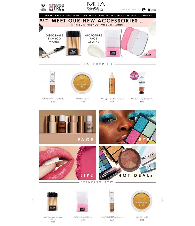 MUA Makeup Academy 英国小众平价彩妆品牌网站