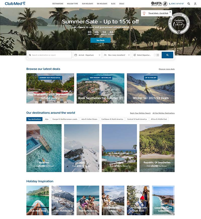 Club med UK 地中海俱乐部-法国旅游度假预订英国官网