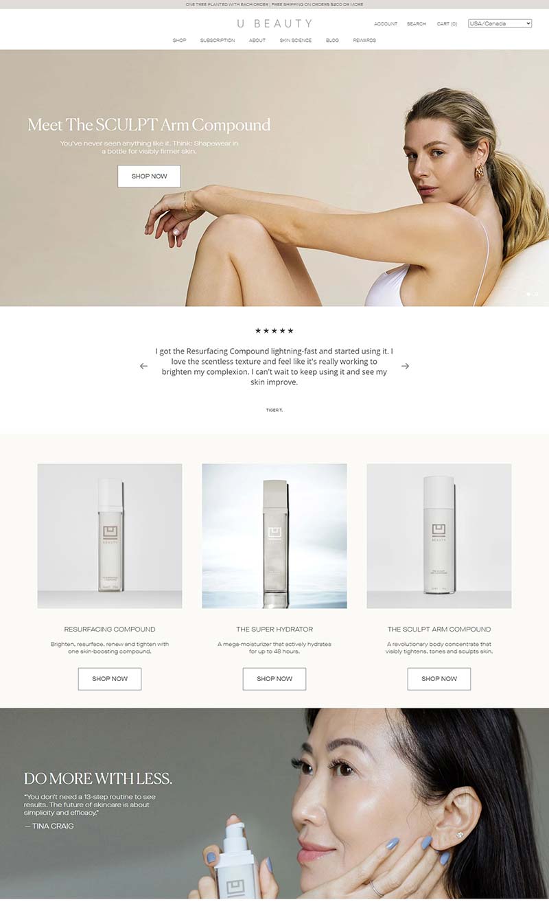 The U beauty US 英国小众高奢护肤品牌美国官网