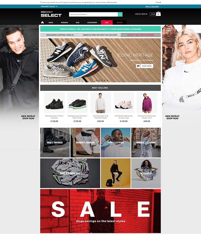 Pro-Direct Select 英国品牌运动服饰购物网站