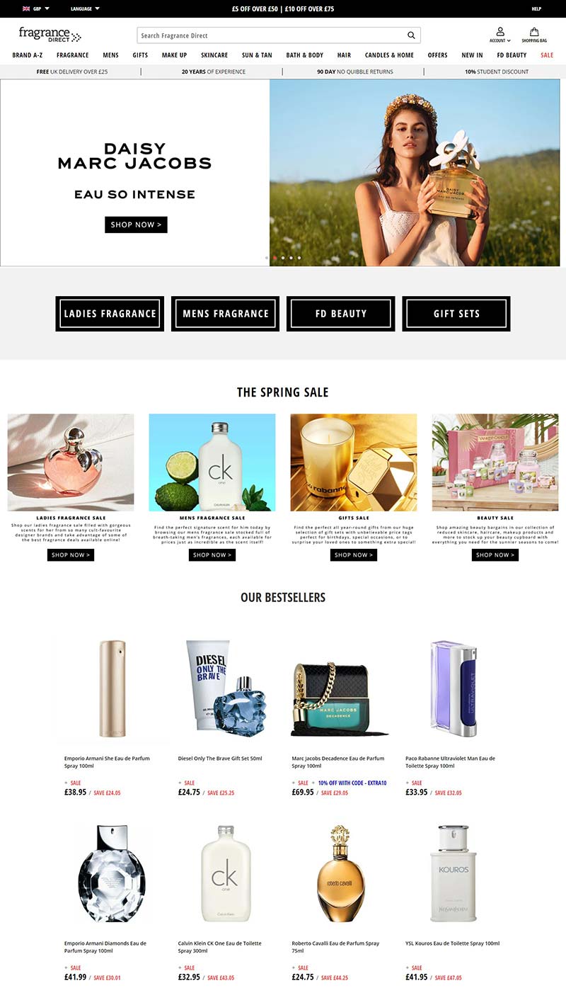 Fragrance Direct 英国折扣香水护肤品购物网站