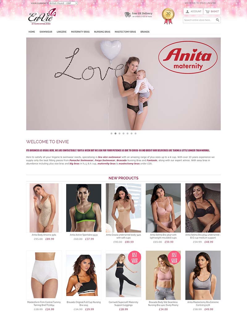 Envie4u 英国平价内衣品牌购物网站