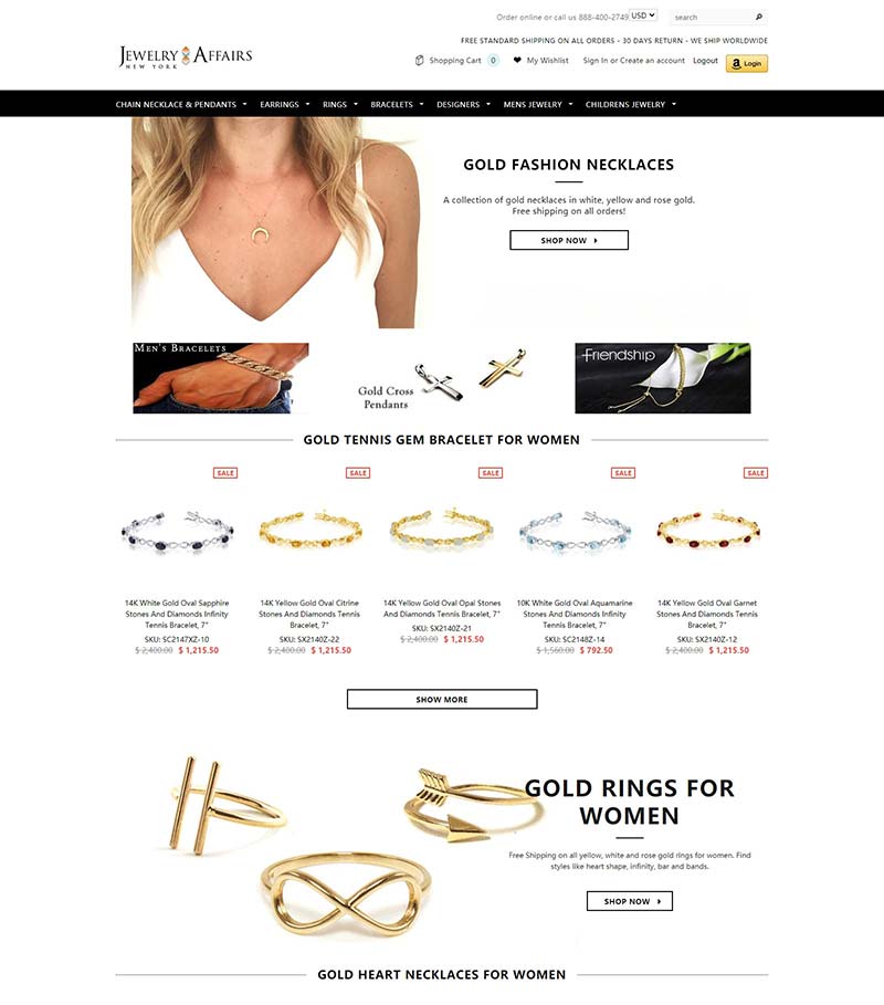 Jewelry Affairs 美国时尚珠宝品牌购物网站