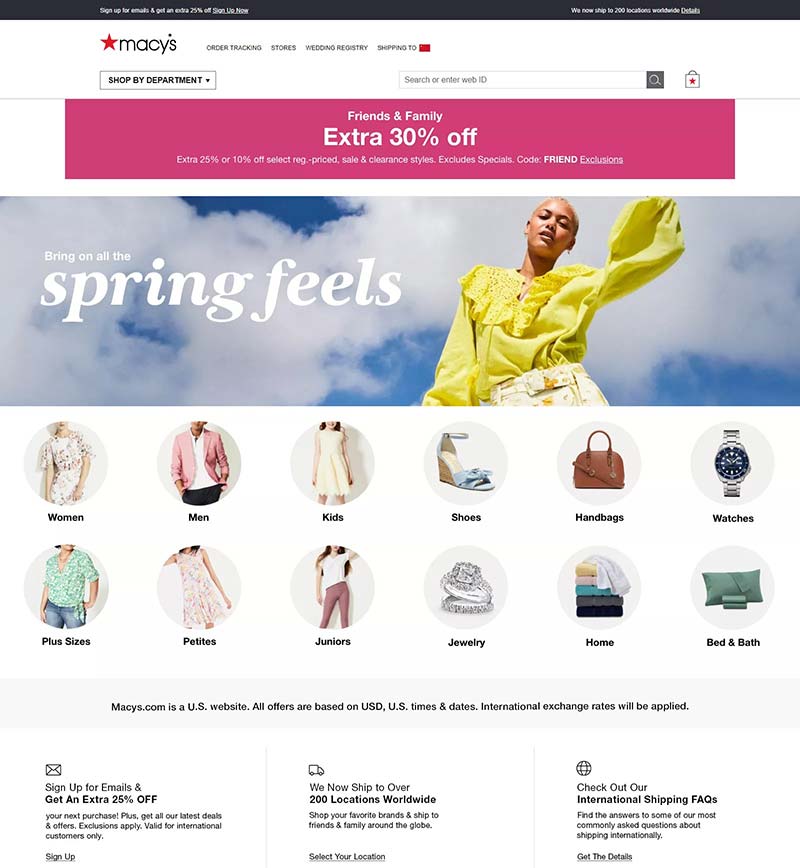 Macy's RU 美国梅西百货公司俄罗斯官网