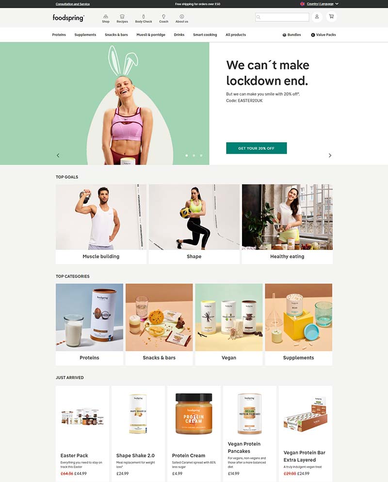 Foodspring UK 美食春天-德国健康食品英国官网