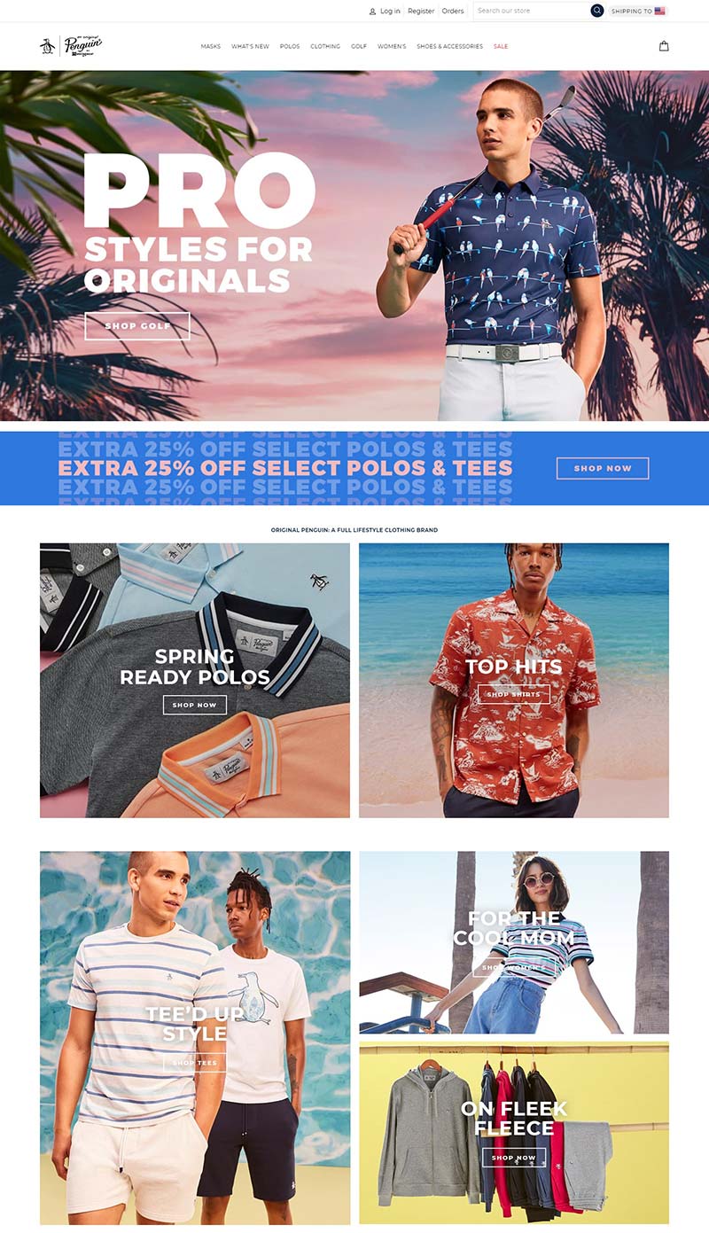 Original Penguin US 美国休闲时装品牌购物网站