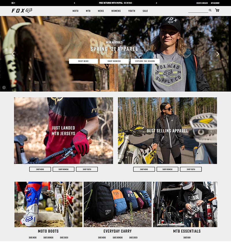 Fox Racing 美国知名户外用品购物网站