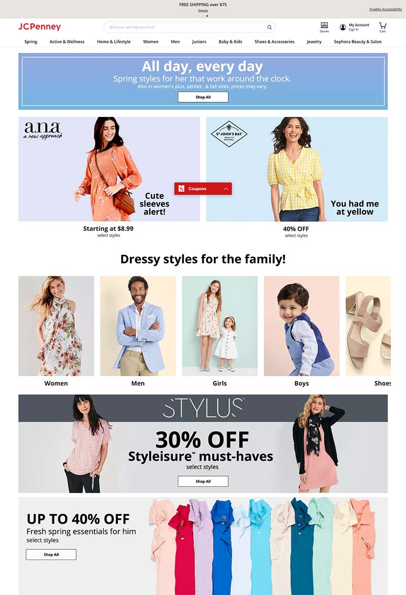 JCPenney 杰西潘尼-美国连锁百货品牌网站