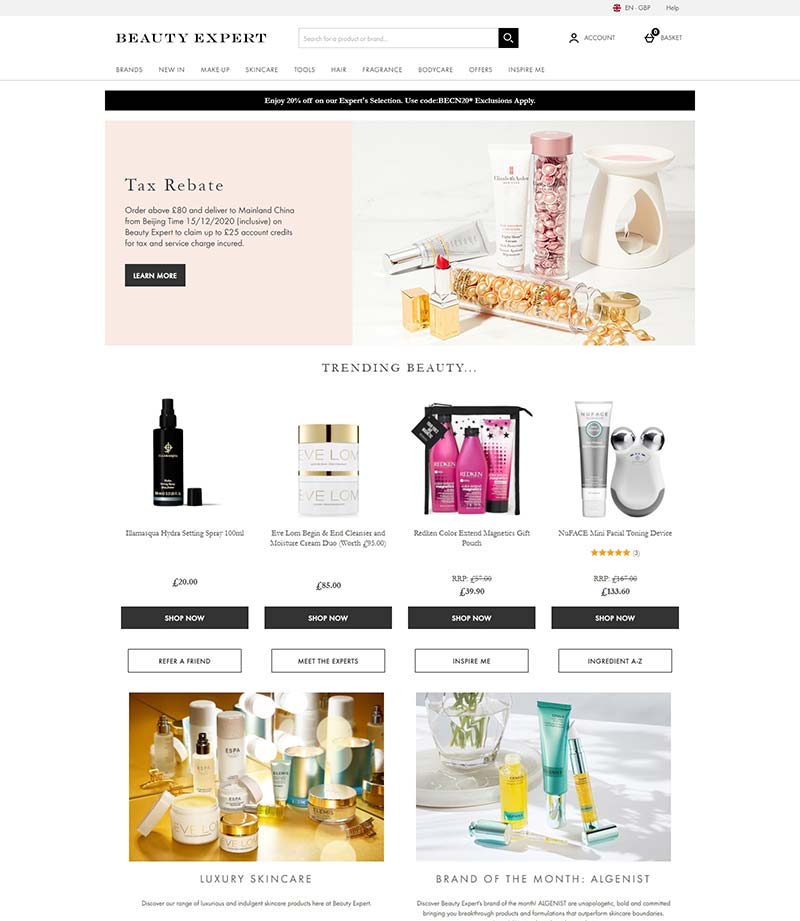 Beauty Expert UK 英国高端护肤品购物网站