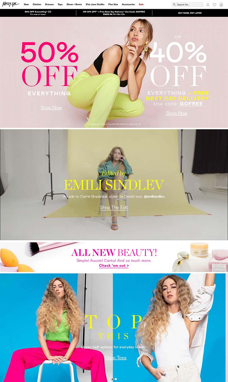 Nasty Gal 美国时尚女装品牌购物网站