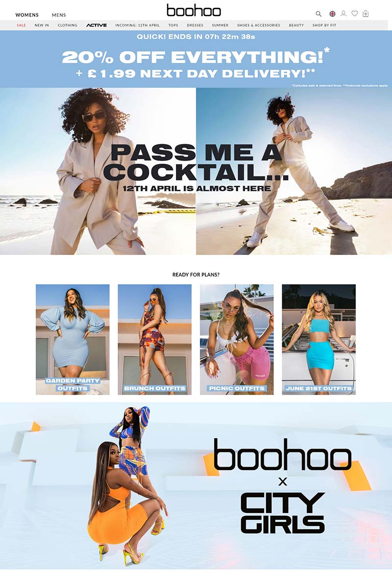 Boohoo 英国时尚服饰品牌网站